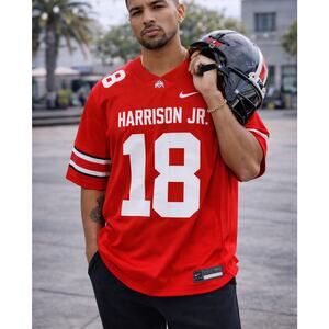 Nike Ohio State Buckeyes Harrison Jr 18 Jersey Men’s Large Red Dri-Fit